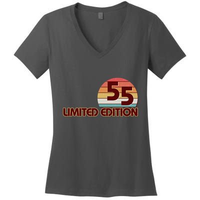 Limited Edition 1955 Retro Sun 70th Birthday Women's V-Neck T-Shirt