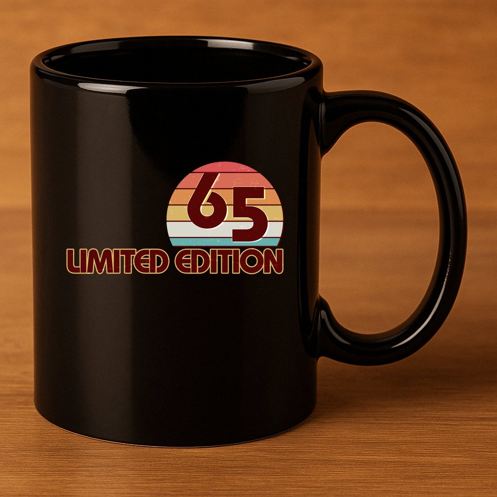 Limited Edition 1965 Retro Sun 60th Birthday 11oz C Handle Ceramic Mug