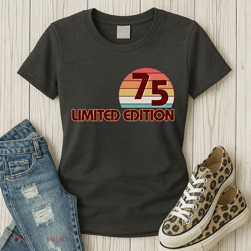 Limited Edition 1975 Retro Sun 50th Birthday Womens T-Shirt