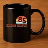 Limited Edition 1985 Retro Sun 40th Birthday 11oz C Handle Ceramic Mug