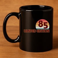 Limited Edition 1985 Retro Sun 40th Birthday 11oz C Handle Ceramic Mug
