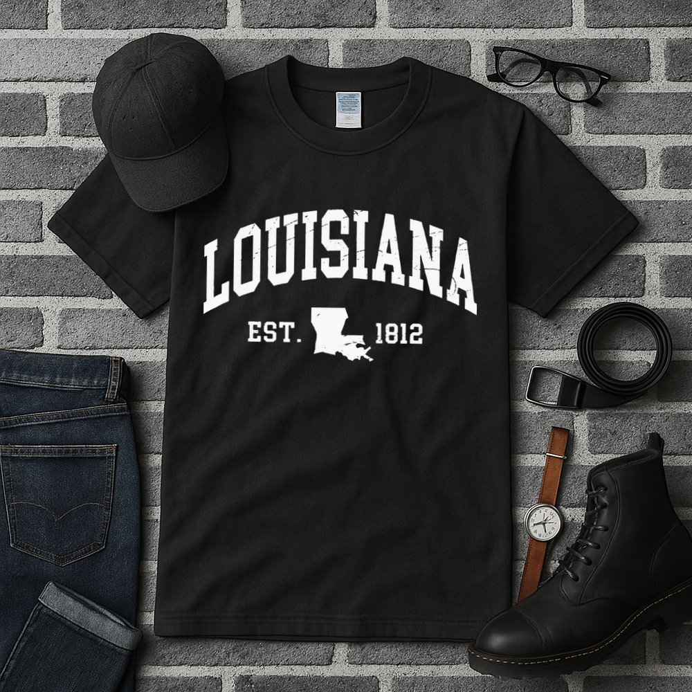Louisiana Est. 1812 Distressed Worn Design Classic Tall T-Shirt