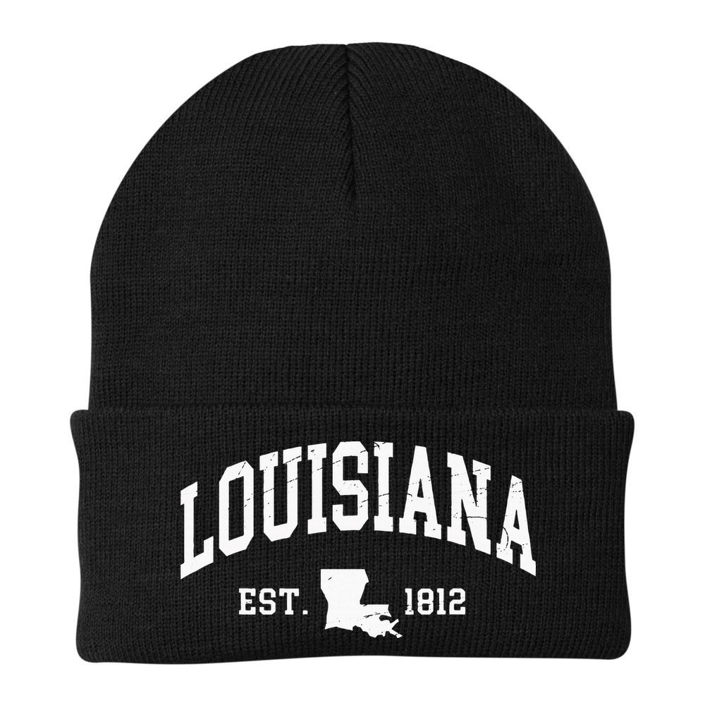 Louisiana Est. 1812 Distressed Worn Design Classic Beanie