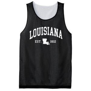 Louisiana Est. 1812 Distressed Worn Design Classic Mesh Reversible Basketball Jersey Tank