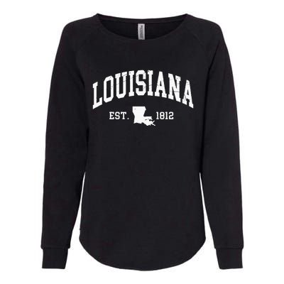 Louisiana Est. 1812 Distressed Worn Design Classic Womens California Wash Sweatshirt