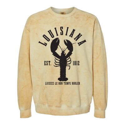 Louisiana Est 1812 Laissez Le Bon Temps Rouler Crawfish Colorblast Crewneck Sweatshirt