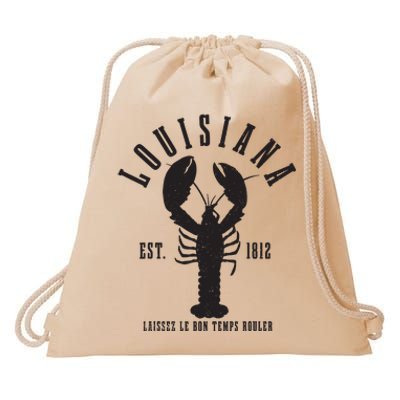 Louisiana Est 1812 Laissez Le Bon Temps Rouler Crawfish Drawstring Bag