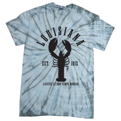 Louisiana Est 1812 Laissez Le Bon Temps Rouler Crawfish Tie-Dye T-Shirt