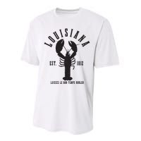 Louisiana Est 1812 Laissez Le Bon Temps Rouler Crawfish Performance Sprint T-Shirt