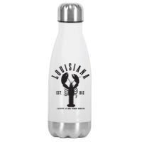 Louisiana Est 1812 Laissez Le Bon Temps Rouler Crawfish Stainless Steel Insulated Water Bottle