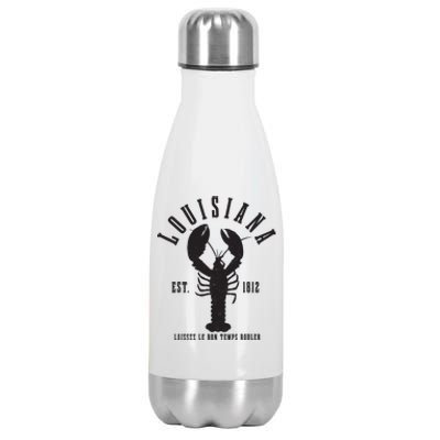 Louisiana Est 1812 Laissez Le Bon Temps Rouler Crawfish Stainless Steel Insulated Water Bottle