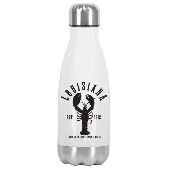 Louisiana Est 1812 Laissez Le Bon Temps Rouler Crawfish Stainless Steel Insulated Water Bottle