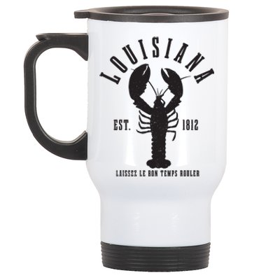 Louisiana Est 1812 Laissez Le Bon Temps Rouler Crawfish Stainless Steel Travel Mug