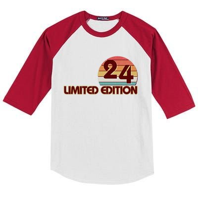 Limited Edition 1924 Retro Sun 100th Birthday Kids Colorblock Raglan Jersey