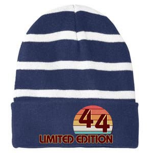 Limited Edition 1944 Retro Sun 80th Birthday Striped Beanie with Solid Band