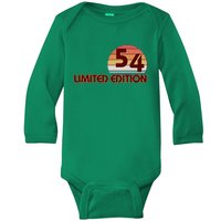 Limited Edition 1954 Retro Sun 70th Birthday Baby Long Sleeve Bodysuit