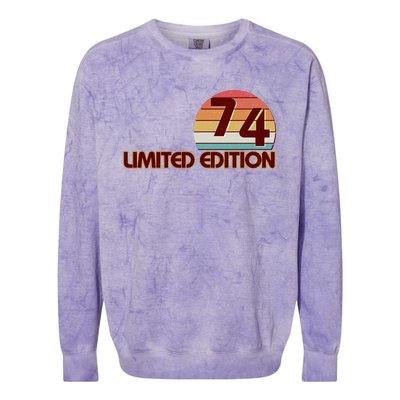 Limited Edition 1974 Retro Sun 50th Birthday Colorblast Crewneck Sweatshirt