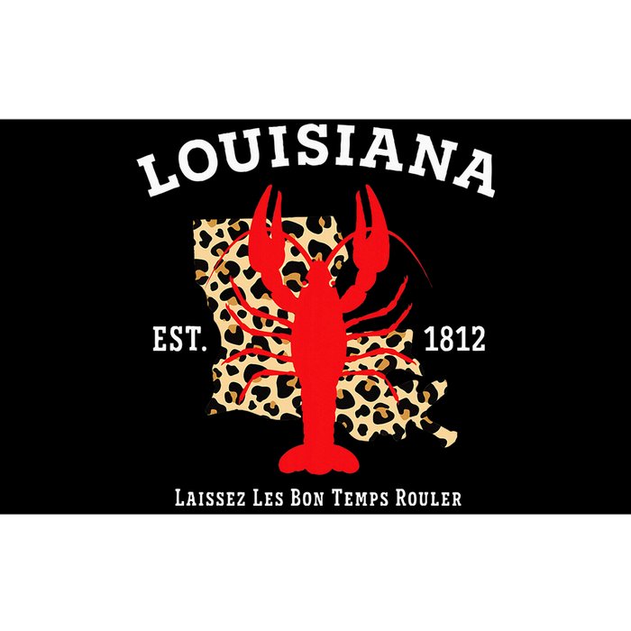 Louisiana Est. 1812 Crawfish Leopard New Orleans Mardi Gras Bumper Sticker