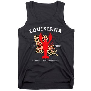 Louisiana Est. 1812 Crawfish Leopard New Orleans Mardi Gras Tank Top