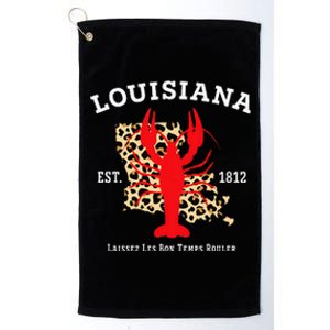 Louisiana Est. 1812 Crawfish Leopard New Orleans Mardi Gras Platinum Collection Golf Towel