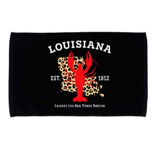 Louisiana Est. 1812 Crawfish Leopard New Orleans Mardi Gras Microfiber Hand Towel