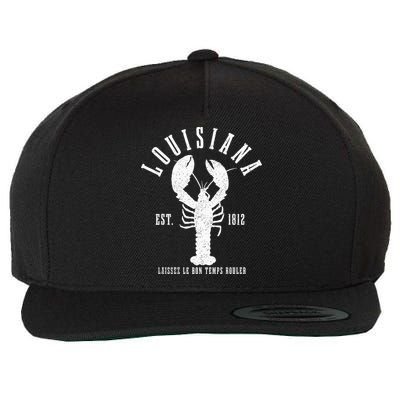 Louisiana Est. 1812 Laissez Le Bon Temps Rouler Lobster Wool Snapback Cap