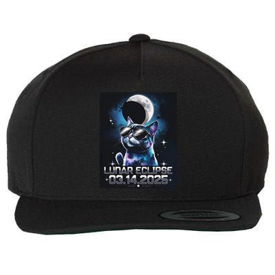 Lunar Eclipse 2025 Cat Wearing Glasses Totality Cat Moon Wool Snapback Cap