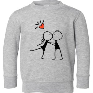 Love's Embrace: A Romantic Couple Design For Valentine's Day Toddler Sweatshirt