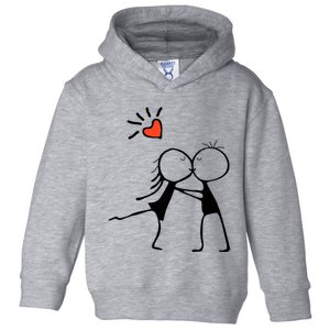 Love's Embrace: A Romantic Couple Design For Valentine's Day Toddler Hoodie