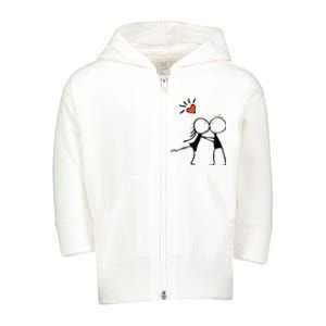 Love's Embrace: A Romantic Couple Design For Valentine's Day Toddler Zip Fleece Hoodie