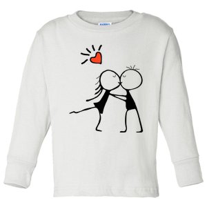 Love's Embrace: A Romantic Couple Design For Valentine's Day Toddler Long Sleeve Shirt