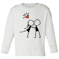 Love's Embrace: A Romantic Couple Design For Valentine's Day Toddler Long Sleeve Shirt