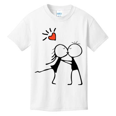 Love's Embrace: A Romantic Couple Design For Valentine's Day Kids T-Shirt