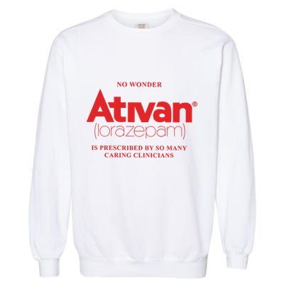Limited Edition Ativan Lorazepam No Wonder Ash Grey Garment-Dyed Sweatshirt