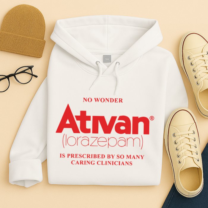 Limited Edition Ativan Lorazepam No Wonder Ash Grey Hoodie