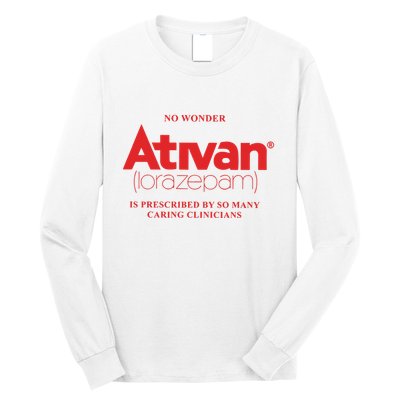 Limited Edition Ativan Lorazepam No Wonder Ash Grey Long Sleeve Shirt