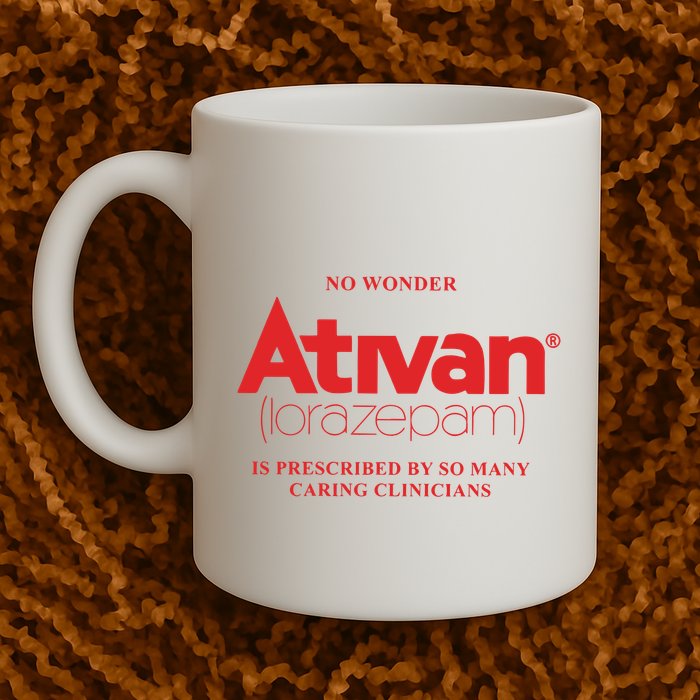 Limited Edition Ativan Lorazepam No Wonder Ash Grey Mug