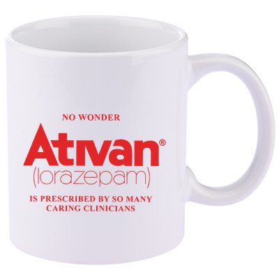 Limited Edition Ativan Lorazepam No Wonder Ash Grey 11oz C Handle Ceramic Mug