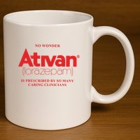 Limited Edition Ativan Lorazepam No Wonder Ash Grey 11oz C Handle Ceramic Mug