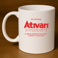 Limited Edition Ativan Lorazepam No Wonder Ash Grey 11oz C Handle Ceramic Mug
