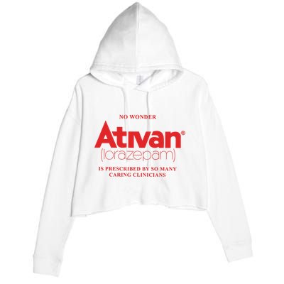 Limited Edition Ativan Lorazepam No Wonder Ash Grey Crop Fleece Hoodie