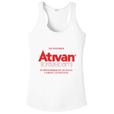 Limited Edition Ativan Lorazepam No Wonder Ash Grey Ladies PosiCharge Competitor Racerback Tank