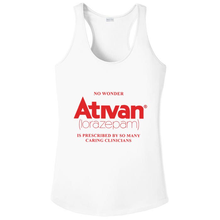 Limited Edition Ativan Lorazepam No Wonder Ash Grey Ladies PosiCharge Competitor Racerback Tank