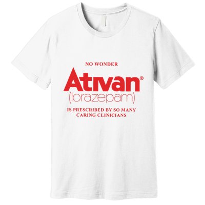 Limited Edition Ativan Lorazepam No Wonder Ash Grey Premium T-Shirt