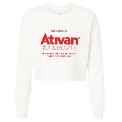 Limited Edition Ativan Lorazepam No Wonder Ash Grey Cropped Pullover Crew