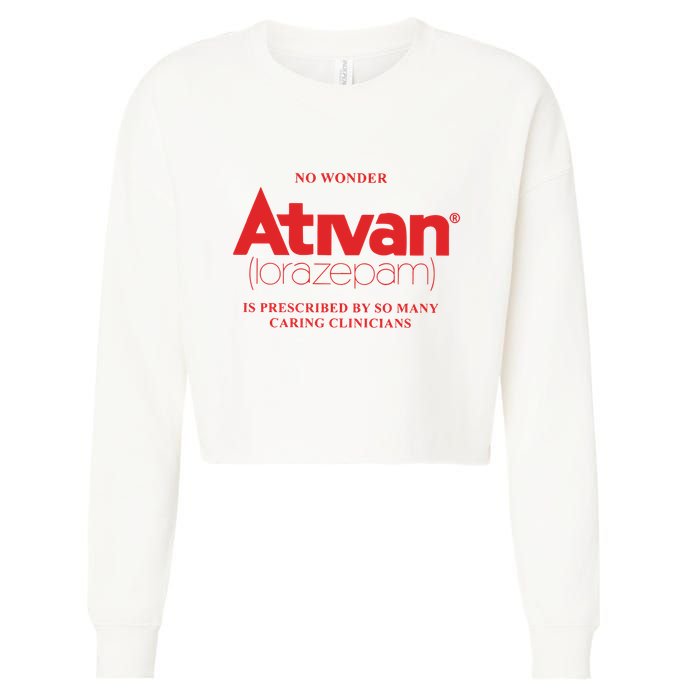 Limited Edition Ativan Lorazepam No Wonder Ash Grey Cropped Pullover Crew