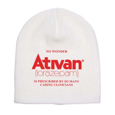 Limited Edition Ativan Lorazepam No Wonder Ash Grey Short Acrylic Beanie
