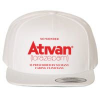 Limited Edition Ativan Lorazepam No Wonder Ash Grey Wool Snapback Cap