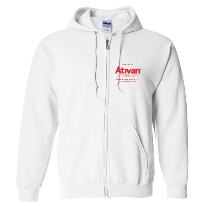 Limited Edition Ativan Lorazepam No Wonder Ash Grey Full Zip Hoodie