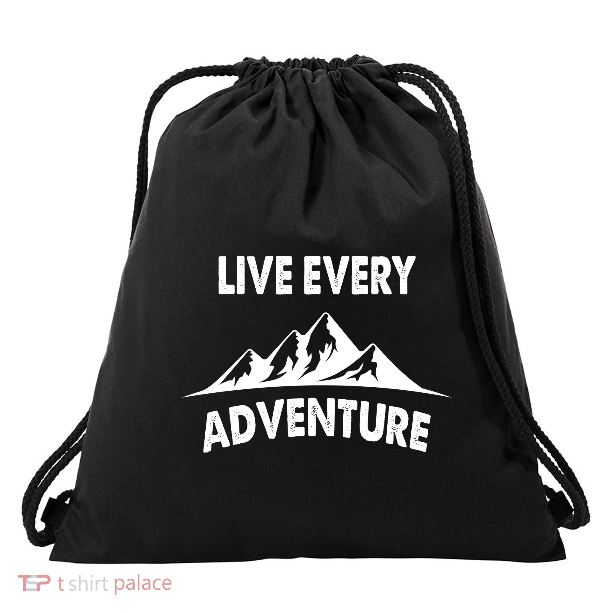 Live Every Adventure Drawstring Bag